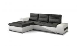 SOFÁ CAMA CON ARCÓN 275 CM X 180 CM OTTAVIO GRIS OSCURO TELA/BLANCO POLIPIEL
