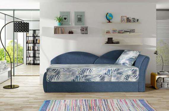 Photo Children's sofa bed - Aga, Blue/White, 218x80