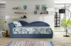 Photo Children's sofa bed - Aga, Blue/White, 218x80
