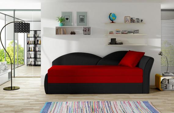 Photo Sofa bed for children - Aga, Black/Red, 218x80