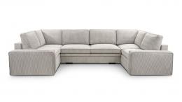 SOFÁ GRANDE CON CAMA TRES ARCONES 378 CM X 195 TOLEDO U GRIS CLARO