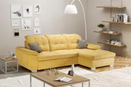 SOFÁ CAMA CON ARCÓN RESPALDO ALTO REPOSACABEZAS RECLINABLES 258 CM X 164 OLIVIA AMARILLO