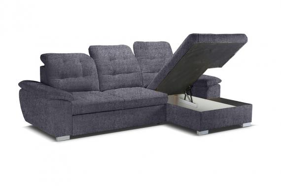 Foto SOFÁ CAMA CON ARCÓN CON RESPALDO ALTO REPOSACABEZAS RECLINABLES 258 CM X 164 CM OLIVIA GRIS