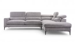 SOFÁ GRANDE CON PATAS ALTAS CABEZALES RECLINABLES 300 CM X 250 CM JEZZI GRIS