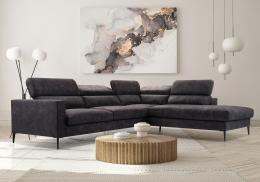 SOFÁ GRANDE CON PATAS ALTAS CABEZALES RECLINABLES 300 CM X 250 CM JEZZI MARRÓN