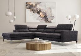 SOFÁ GRANDE CON PATAS ALTAS CABEZALES RECLINABLES 300 CM X 250 CM JEZZI MARRÓN