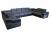 SOFÁ GRANDE 10 PLAZAS I FORMA DE U I REPOSACABEZAS RECLINABLES Y BRAZOS ANCHOS 440 CM X 260 CM EVA GRIS TELA/NEGRO POLIPIEL