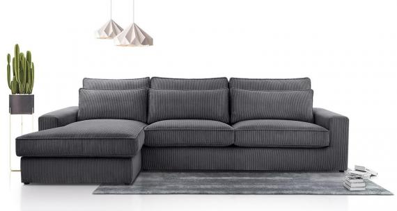 Foto SOFÁ GRANDE 308 CM X 176 CM CLEO GRIS OSCURO