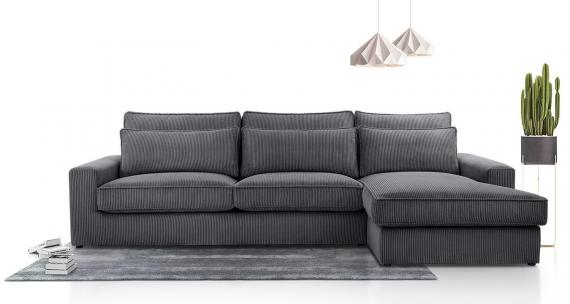 Foto SOFÁ GRANDE 308 CM X 176 CM CLEO GRIS OSCURO