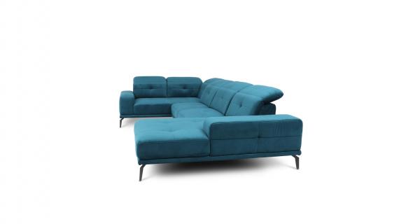 Foto SOFÁ EN FORMA DE U I REPOSACABEZAS RECLINABLES 350 CM X 201 CM NEVIRO GRIS