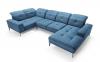 Foto SOFÁ EN FORMA DE U I REPOSACABEZAS RECLINABLES 350 CM X 201 CM NEVIRO AZUL