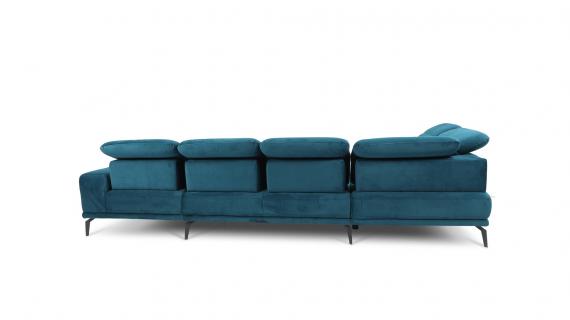 Foto SOFÁ EN FORMA DE U I REPOSACABEZAS RECLINABLES 350 CM X 201 CM NEVIRO NEGRO