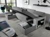 Foto SOFÁ CAMA FORMA DE U 310 CM X 159 CM MARKOS GRIS OSCURO TELA/GRIS CLARO TELA