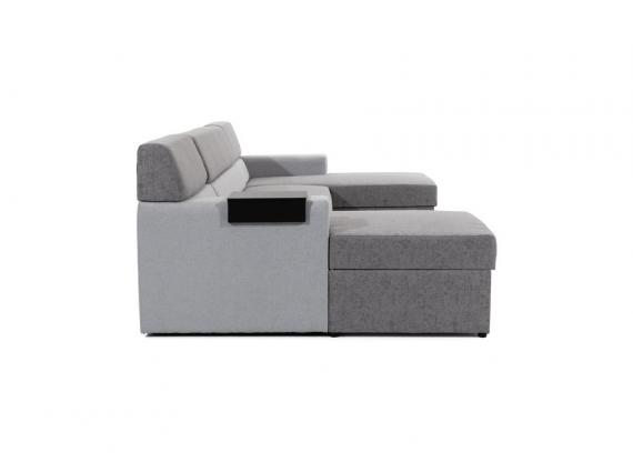 Foto SOFÁ CAMA FORMA DE U 310 CM X 159 CM MARKOS GRIS OSCURO TELA/GRIS CLARO TELA
