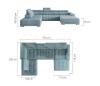 Photo XL sofa with movable headrests - CAMPO XL, Fabric, Grey