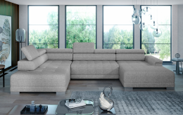 SOFÁ MODERNO I ASIENTO EXTENSIBLE ELÉCTRICO 374 CM X 220 CAMPO XL GRIS TELA