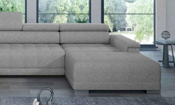 Photo XL sofa with movable headrests - CAMPO XL, Fabric, Grey