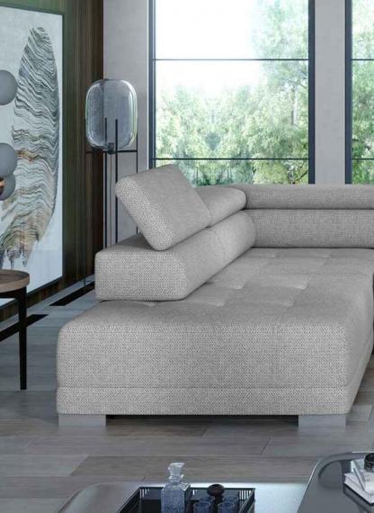 Photo XL sofa with movable headrests - CAMPO XL, Fabric, Grey