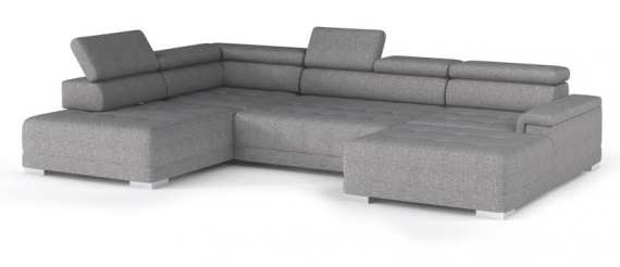 Photo XL sofa with movable headrests - CAMPO XL, Fabric, Grey