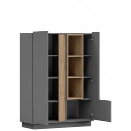 VITRINA BAJO GREY 07 GRIS/ROBLE