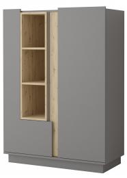 VITRINA BAJO GREY 07 GRIS/ROBLE