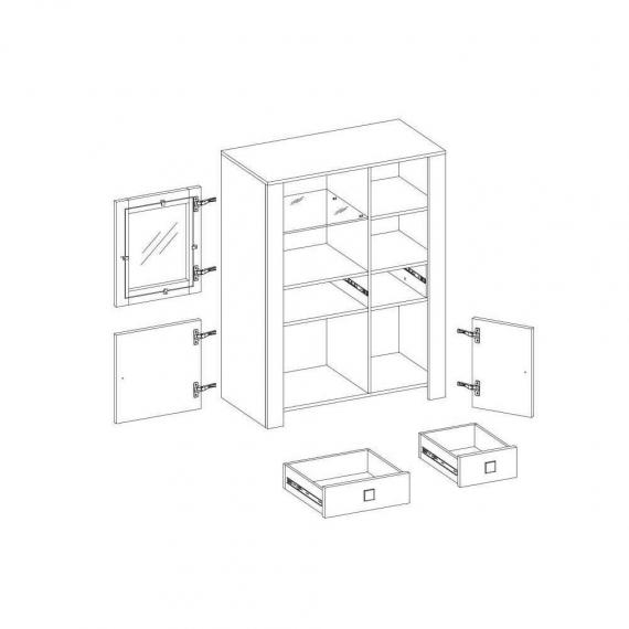 Photo Glass display cabinet NEWADA II 02 (LED lighting)