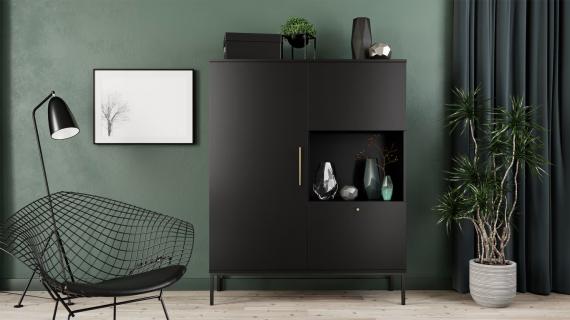 Photo Display cabinet - Lanzzi, 120 cm, matte black