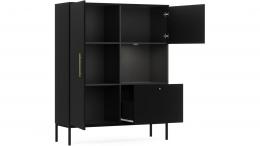 VITRINA 120 CM LANZZI NEGRO