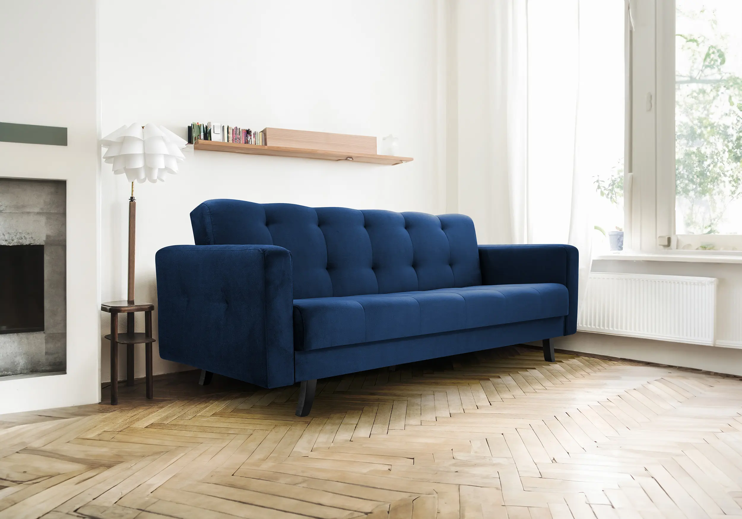SOFÁ CAMA PLEGABLE 3 PLAZAS 227 CM LIZBONA AZUL