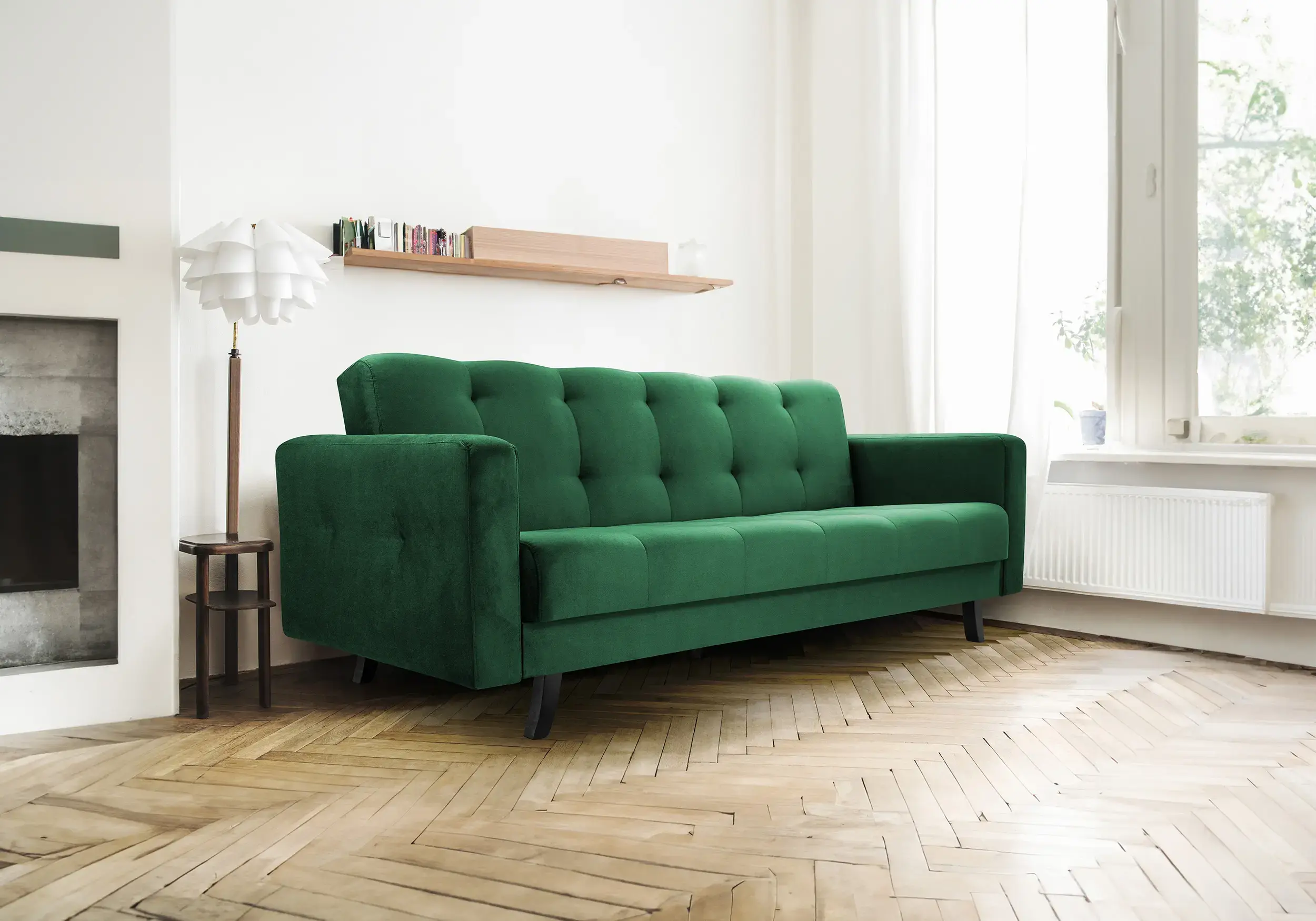 SOFÁ CAMA PLEGABLE 3 PLAZAS 227 CM LIZBONA VERDE