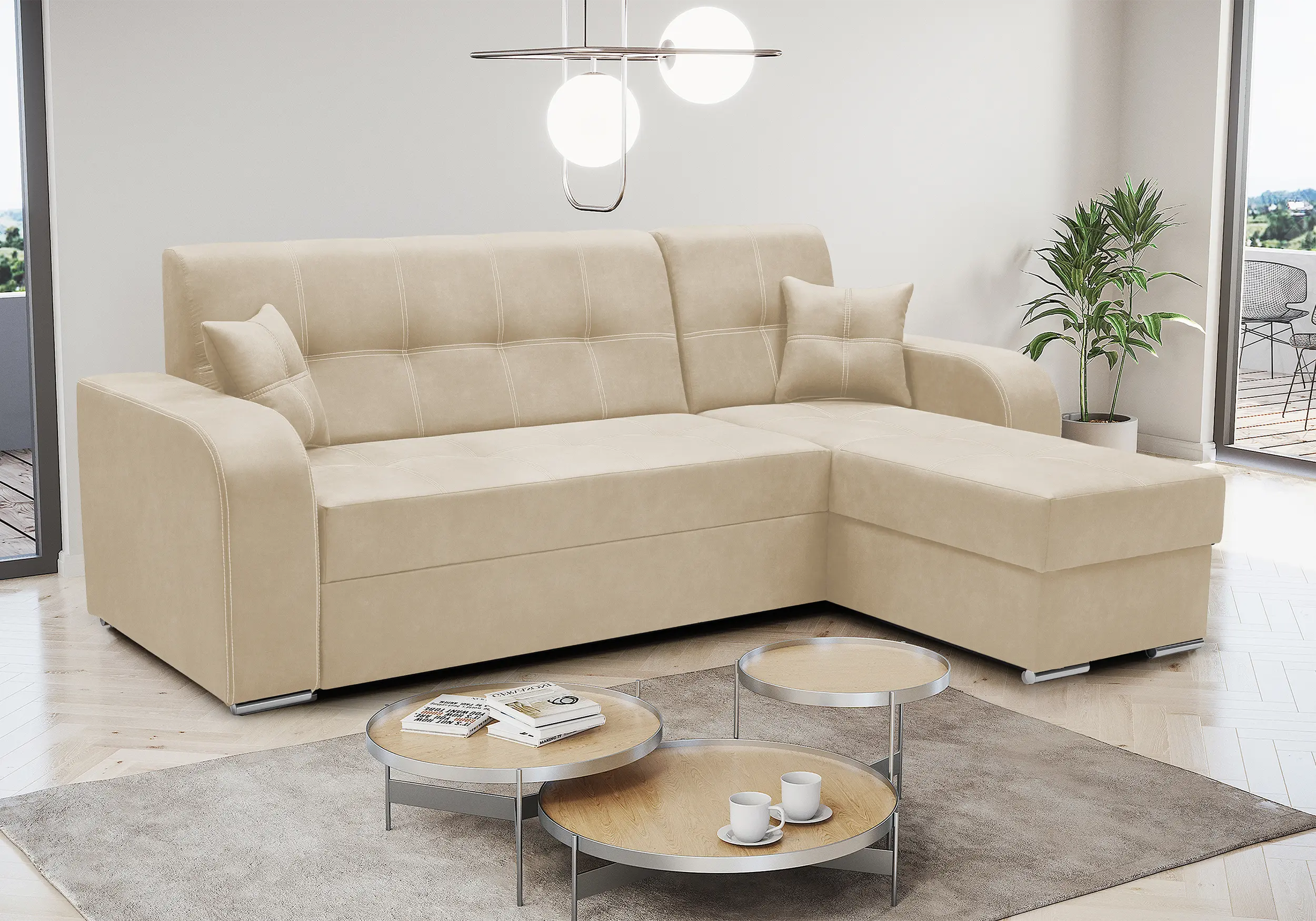 SOFÁ CAMA CON ARCÓN 240 CM X 160 MISOL BEIGE