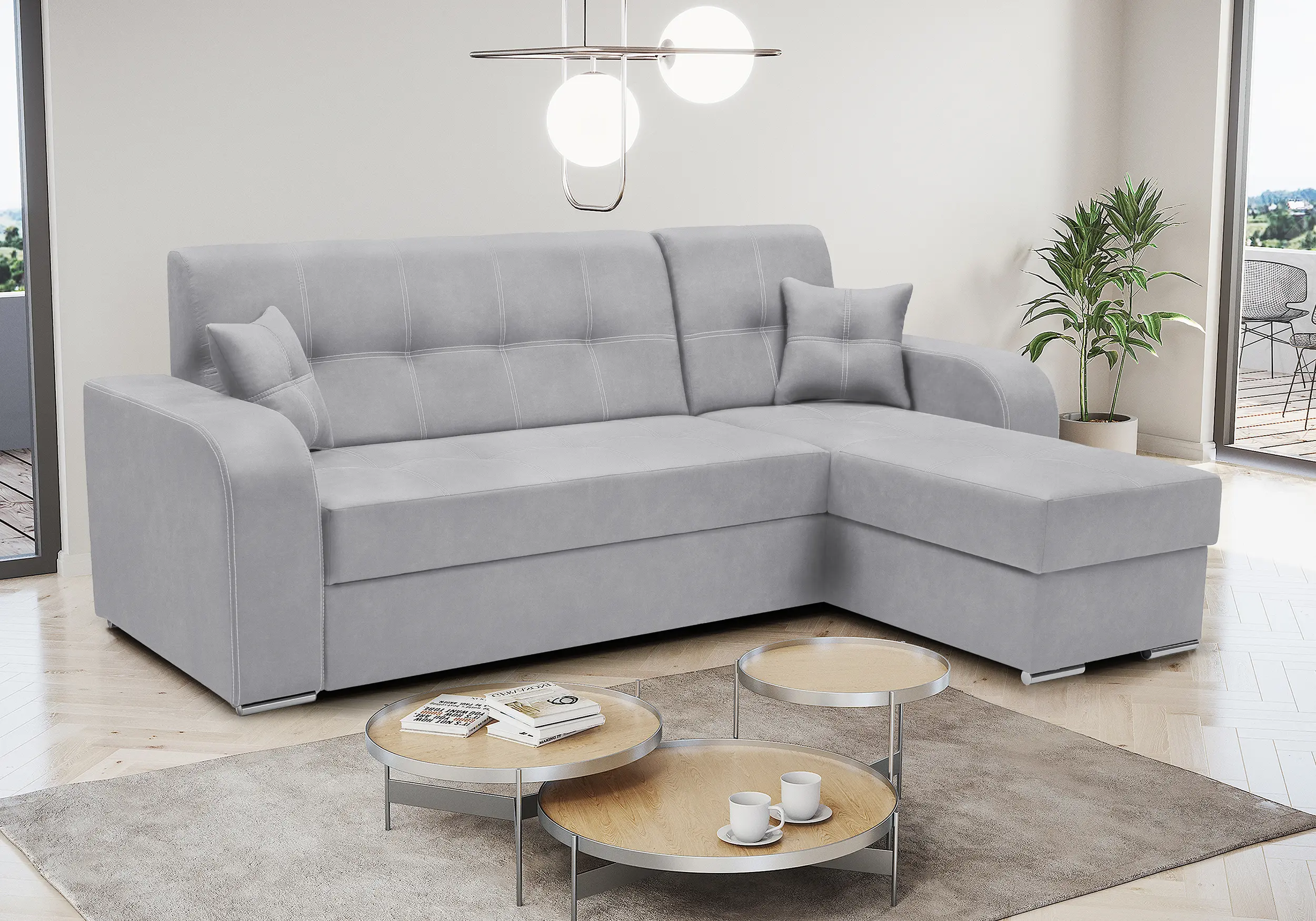SOFÁ CAMA CON ARCÓN 240 CM X 160 MISOL GRIS CLARO