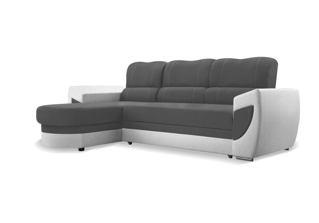 SOFÁ CAMA CON ARCÓN 250 CM X 170 TRENDY GRIS OSCURO TELA/GRIS CLARO POLIPIEL