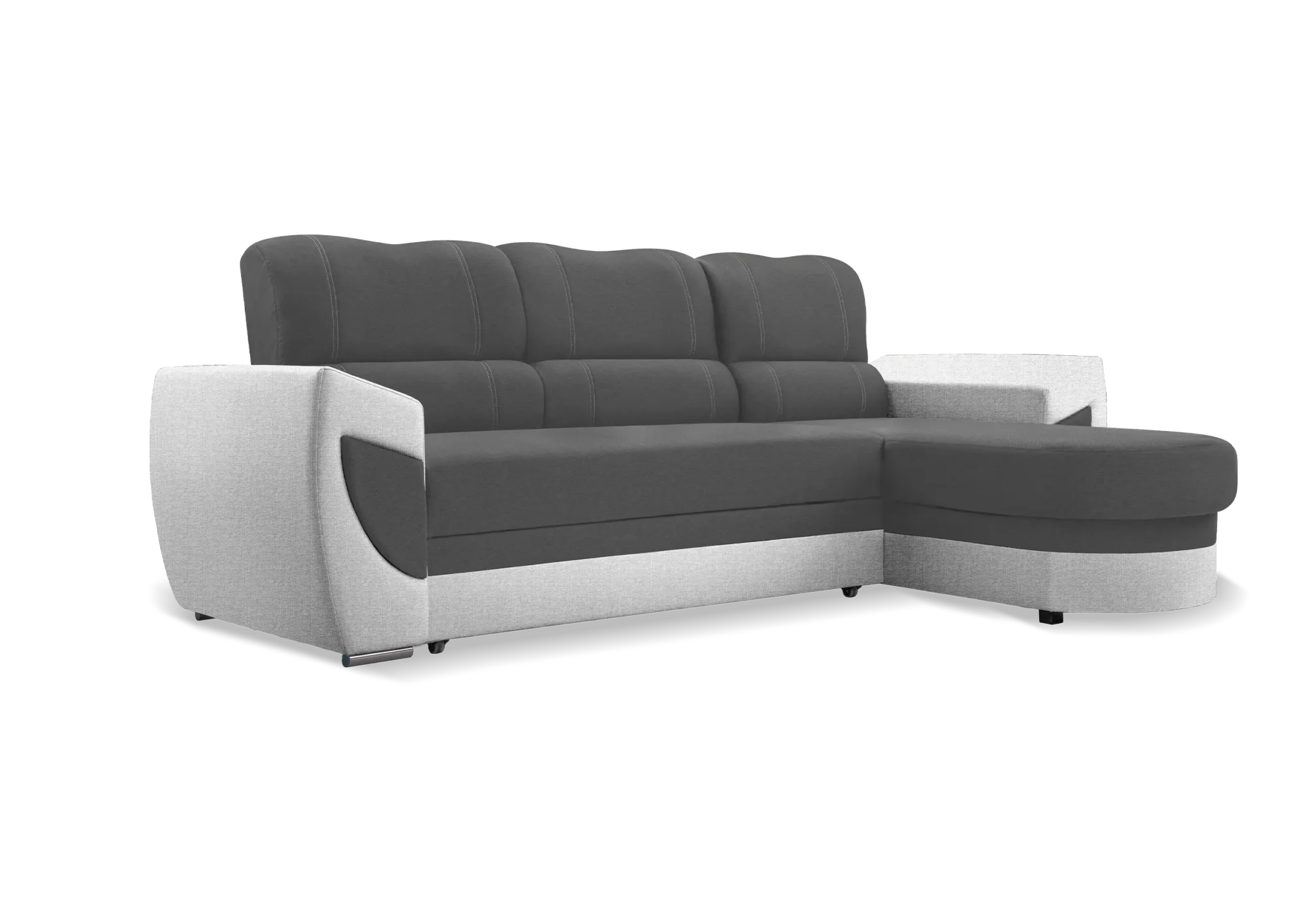 SOFÁ CAMA CON ARCÓN 250 CM X 170 TRENDY GRIS OSCURO TELA/GRIS CLARO POLIPIEL