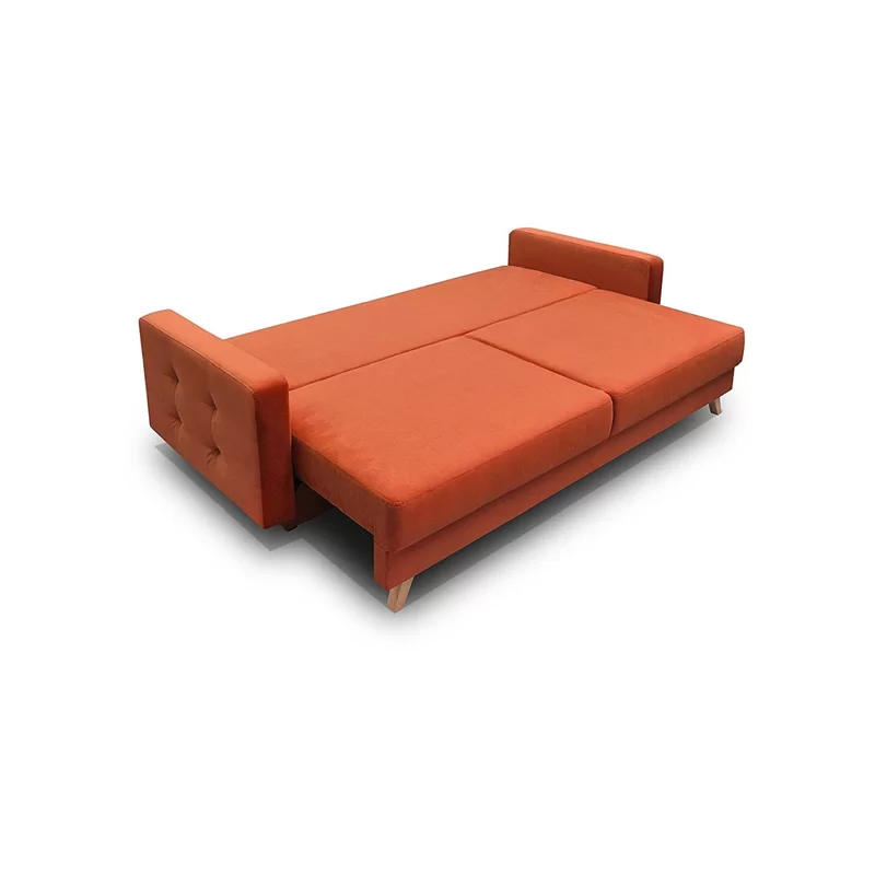 Sofá cama de estilo escandinavo Vegas, Naranja, 229cm
