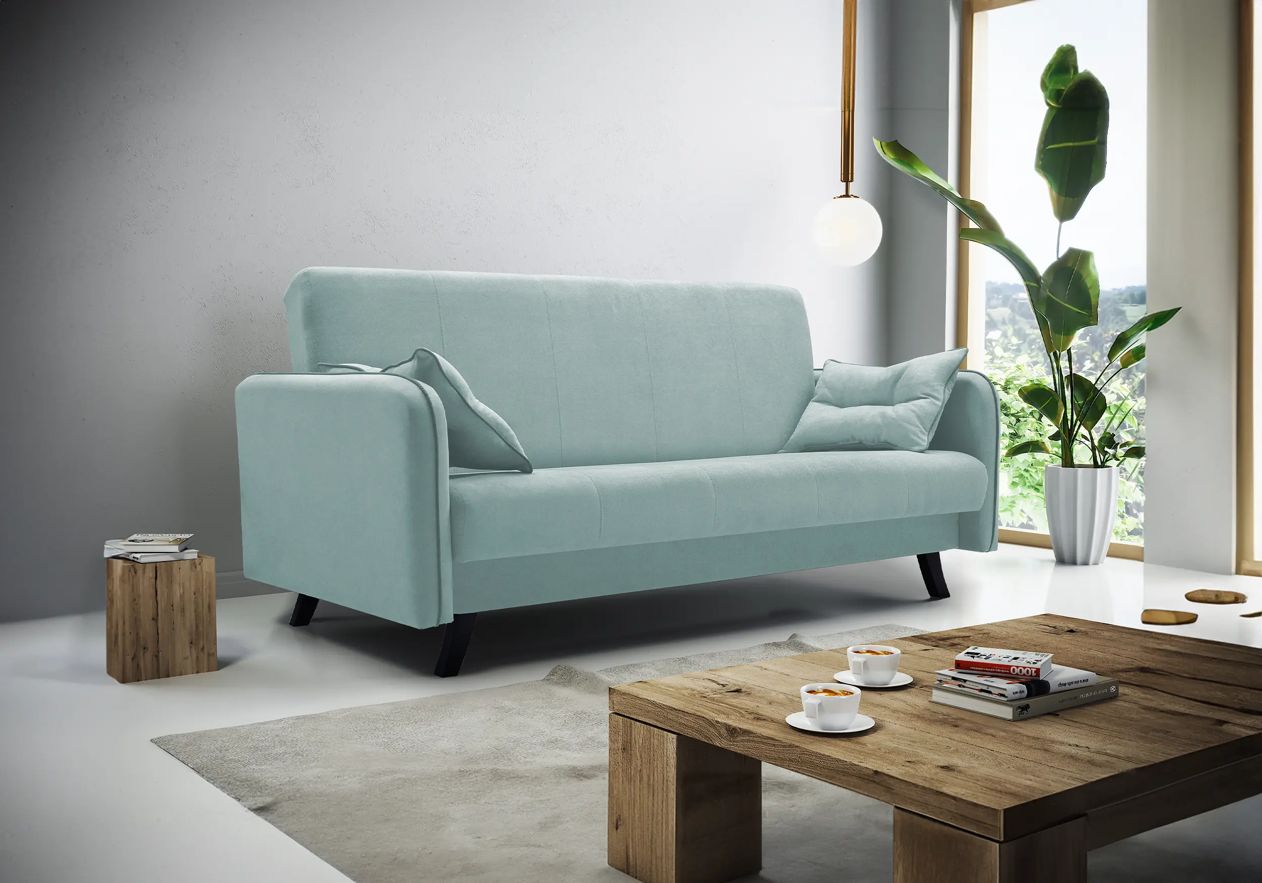 SOFÁ CAMA CLIC-CLAC 206 CM PRIMO VERDE AGUA
