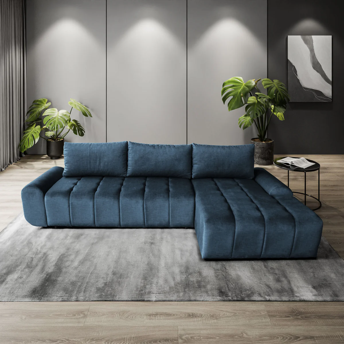 SOFÁ CAMA CON ARCÓN 290 CM X 169 MARS L AZUL OSCURO VOQUE 13