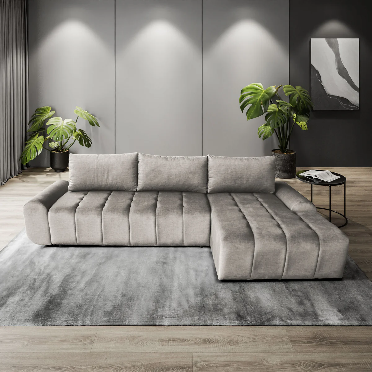 SOFÁ CAMA CON ARCÓN 290 CM X 169 CM MARS L CAPUCHINO VOQUE 04