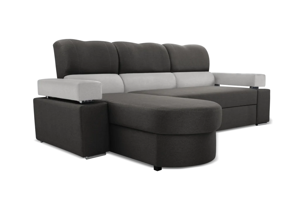 SOFÁ CAMA CON ARCÓN 254 CM X 178 MAGIC GRIS OSCURO TELA/GRIS CLARO TELA