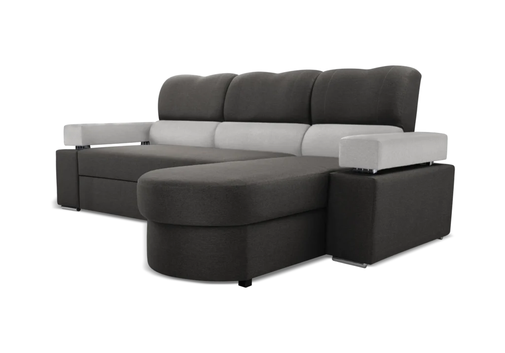 SOFÁ CAMA CON ARCÓN 254 CM X 178 MAGIC GRIS OSCURO TELA/GRIS CLARO TELA
