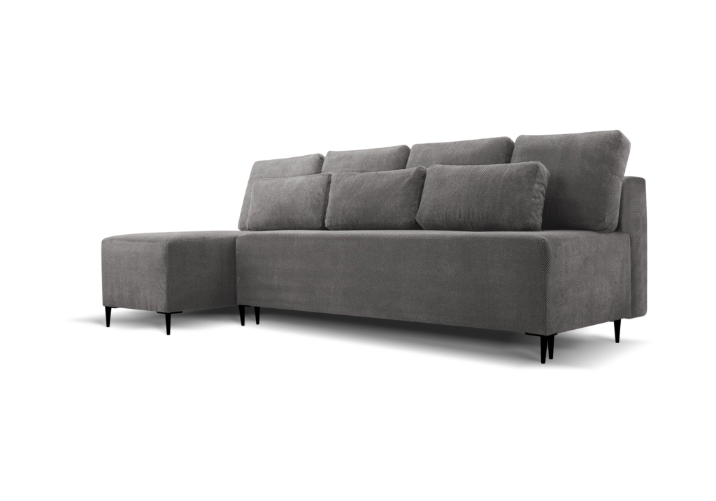 SOFÁ CAMA CON ARCÓN PATAS ALTAS SIN REPOSABRAZOS CHAISE LONGUE 251 CM X 140 MAROKO GRIS