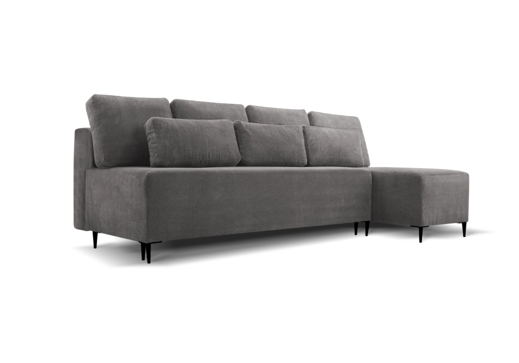 SOFÁ CAMA CON ARCÓN PATAS ALTAS SIN REPOSABRAZOS CHAISE LONGUE 251 CM X 140 MAROKO GRIS