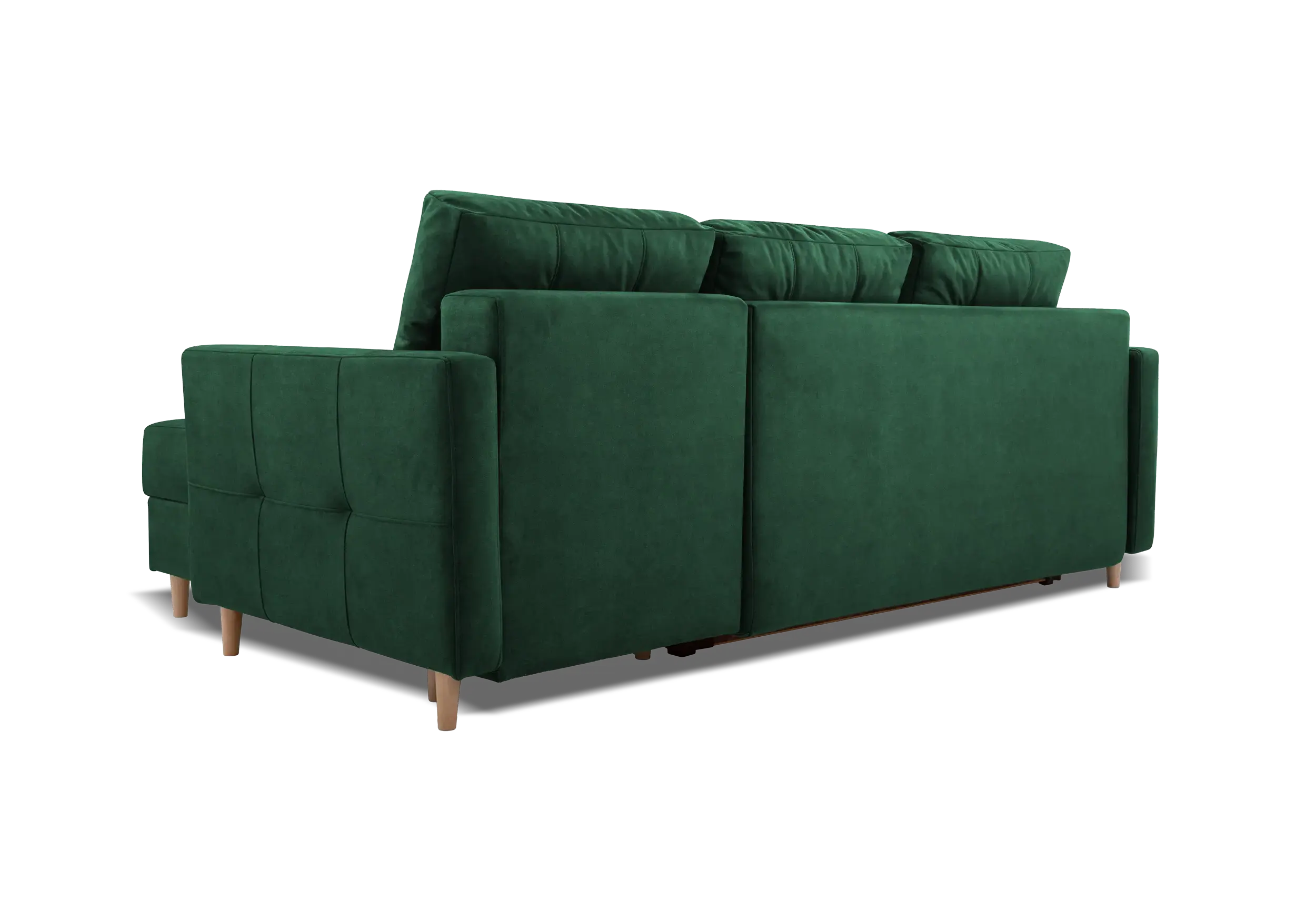 SOFÁ CAMA CON DOS ARCÓNES REVERSIBLE PATAS ALTAS 233 CM X 146 METRO VERDE