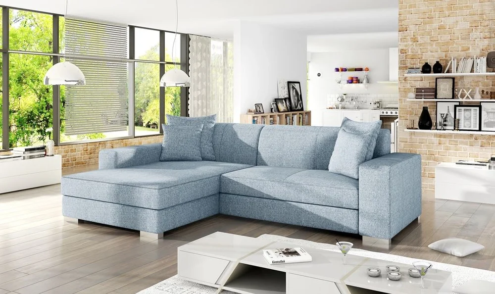 SOFÁ CAMA CON ARCÓN 266 CM X 177 CM MEXICO AZUL