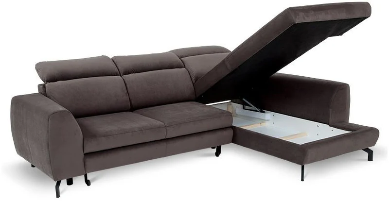 SOFÁ CAMA CON ARCÓN CABEZALES RECLINABLES 266 CM X 182 TYBET MARRÓN