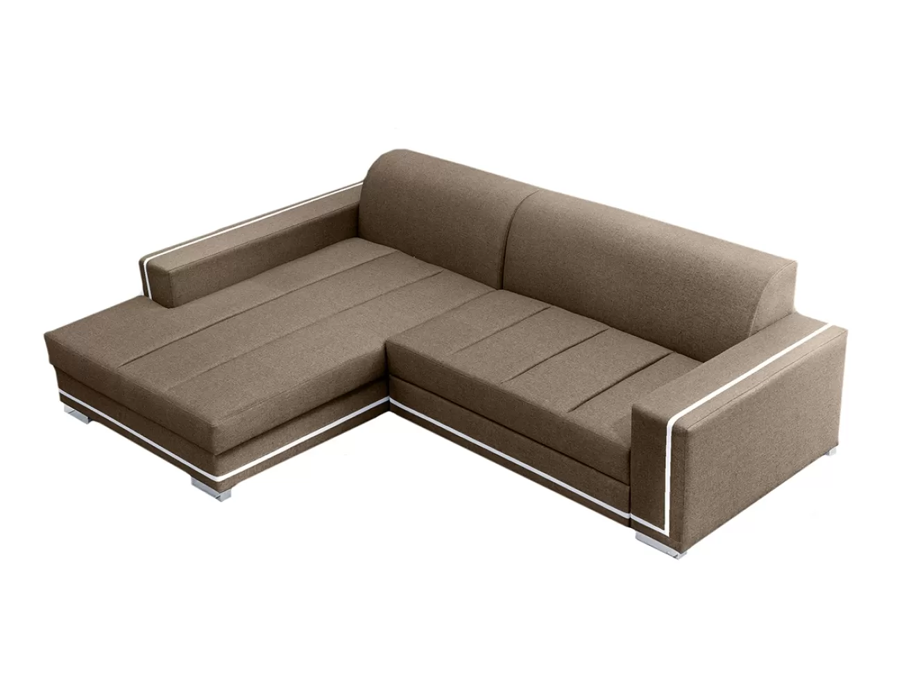 SOFÁ CAMA CON ARCÓN 260 CM X 177 CM MARTIN BEIGE TELA/BLANCO POLIPIEL