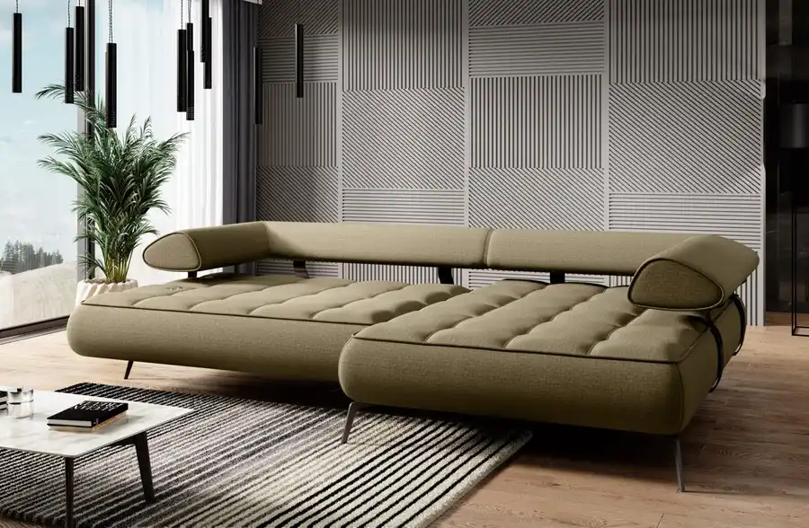 Sofá - asiento extensible eléctrico oliva SELEDO L