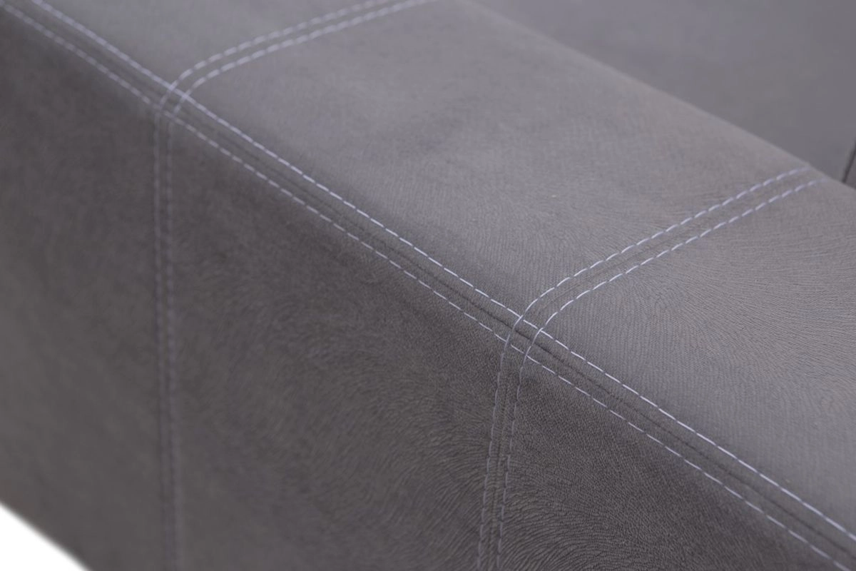 Sofá rinconera cama con arcón y puf ‒ MECENAS, Gris, 277x195