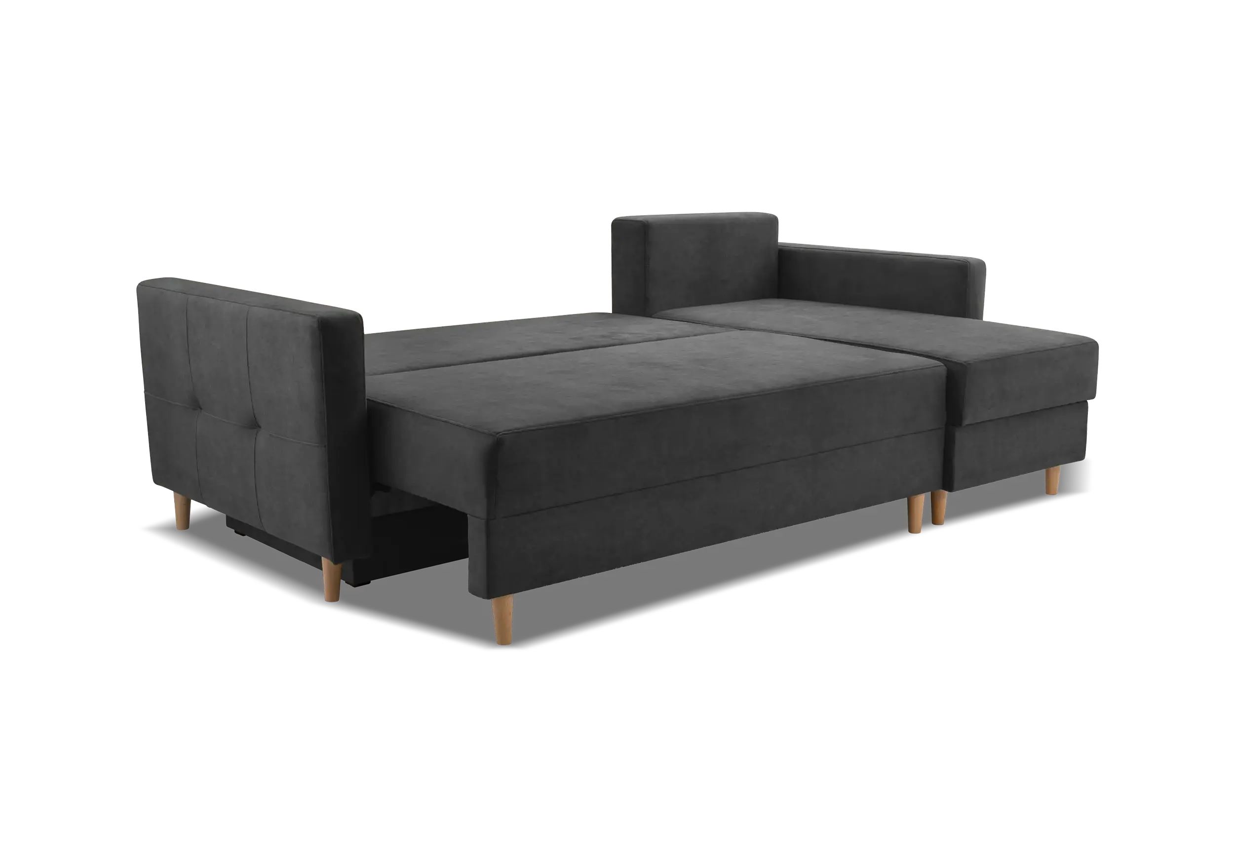 SOFÁ CAMA CON DOS ARCÓNES REVERSIBLE PATAS ALTAS 233 CM X 146 METRO GRIS OSCURO
