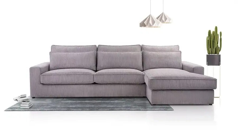 SOFÁ GRANDE 276 CM X 176 CM CLEO MINI GRIS
